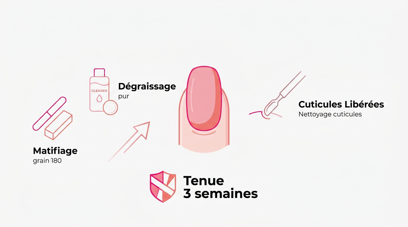 étapes clés de la préparation de l'ongle pour vernis semi-permanent